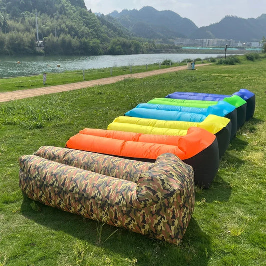 Fast Inflatable Sofa Camping Air Lounger Beach Sleeping Bag Portable Foldable Air Sofa for Travel Picnic Outdoor Lazy Bed Chair